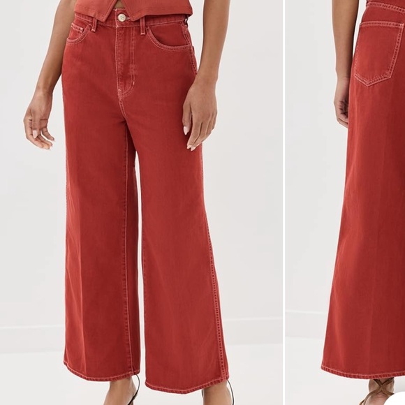 Veronica Beard Brick Red Taylor Cropped high rise jeans - Picture 1 of 2